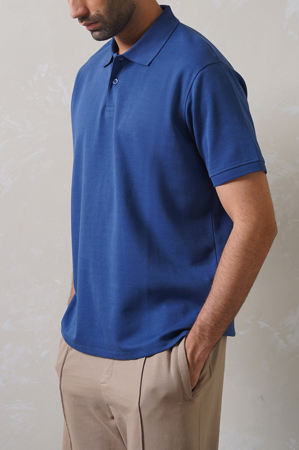 MID BLUE NEOPRENE POLO