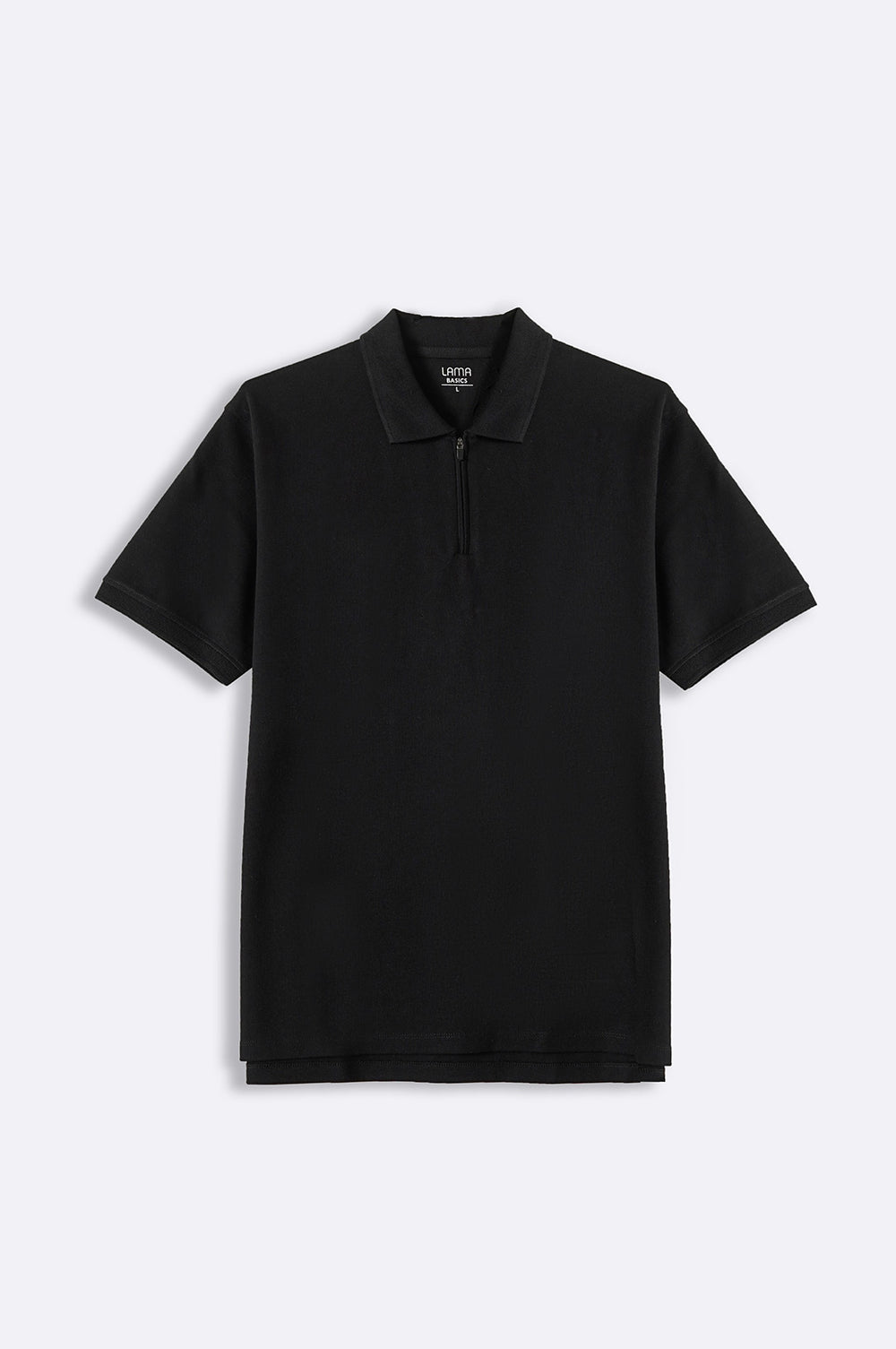 BLACK QUATAR ZIP POLO