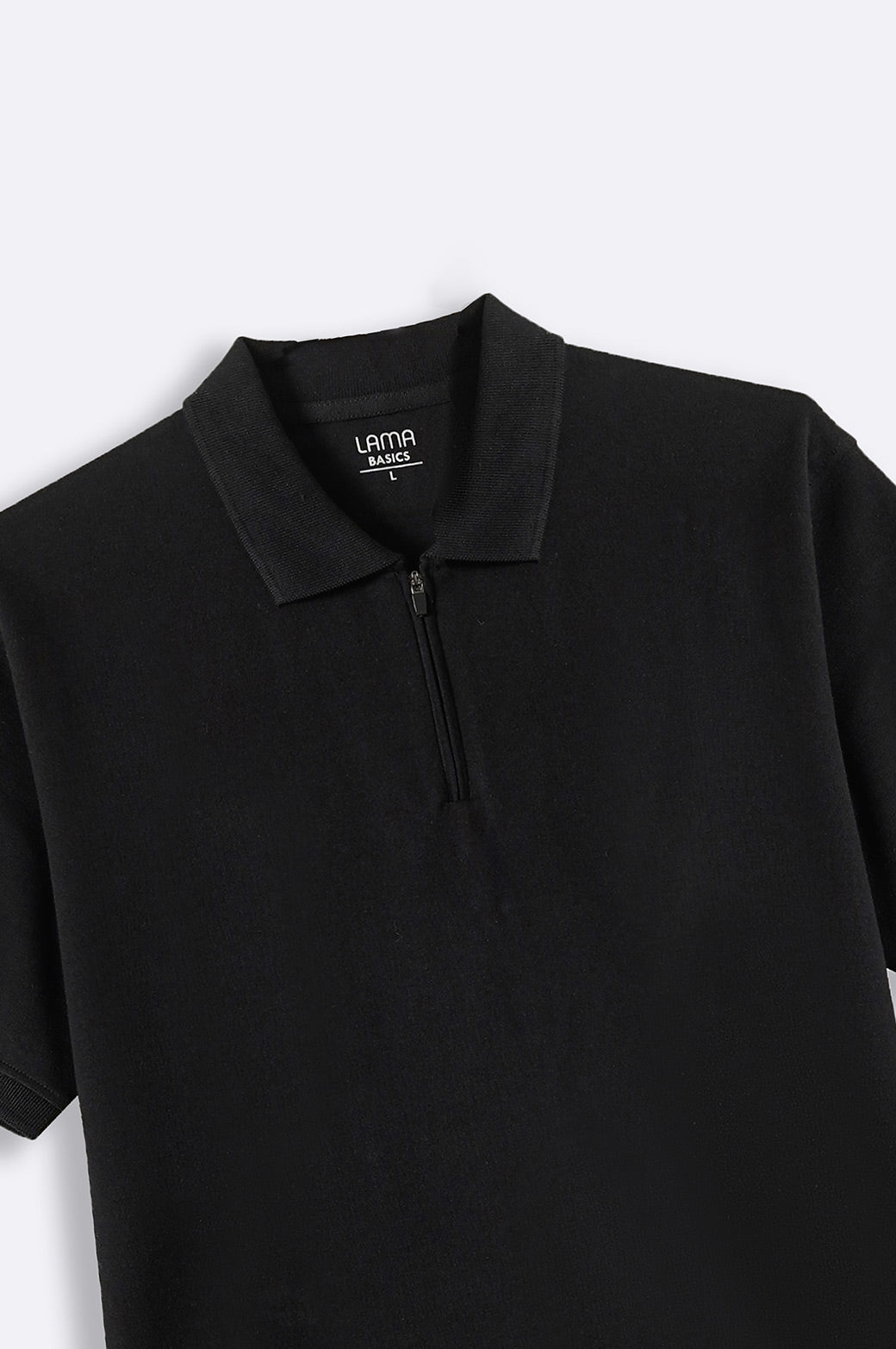 BLACK QUATAR ZIP POLO