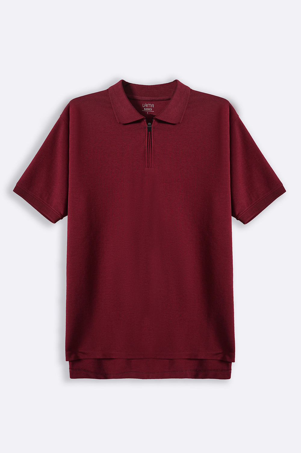 MAROON QUATAR ZIP POLO