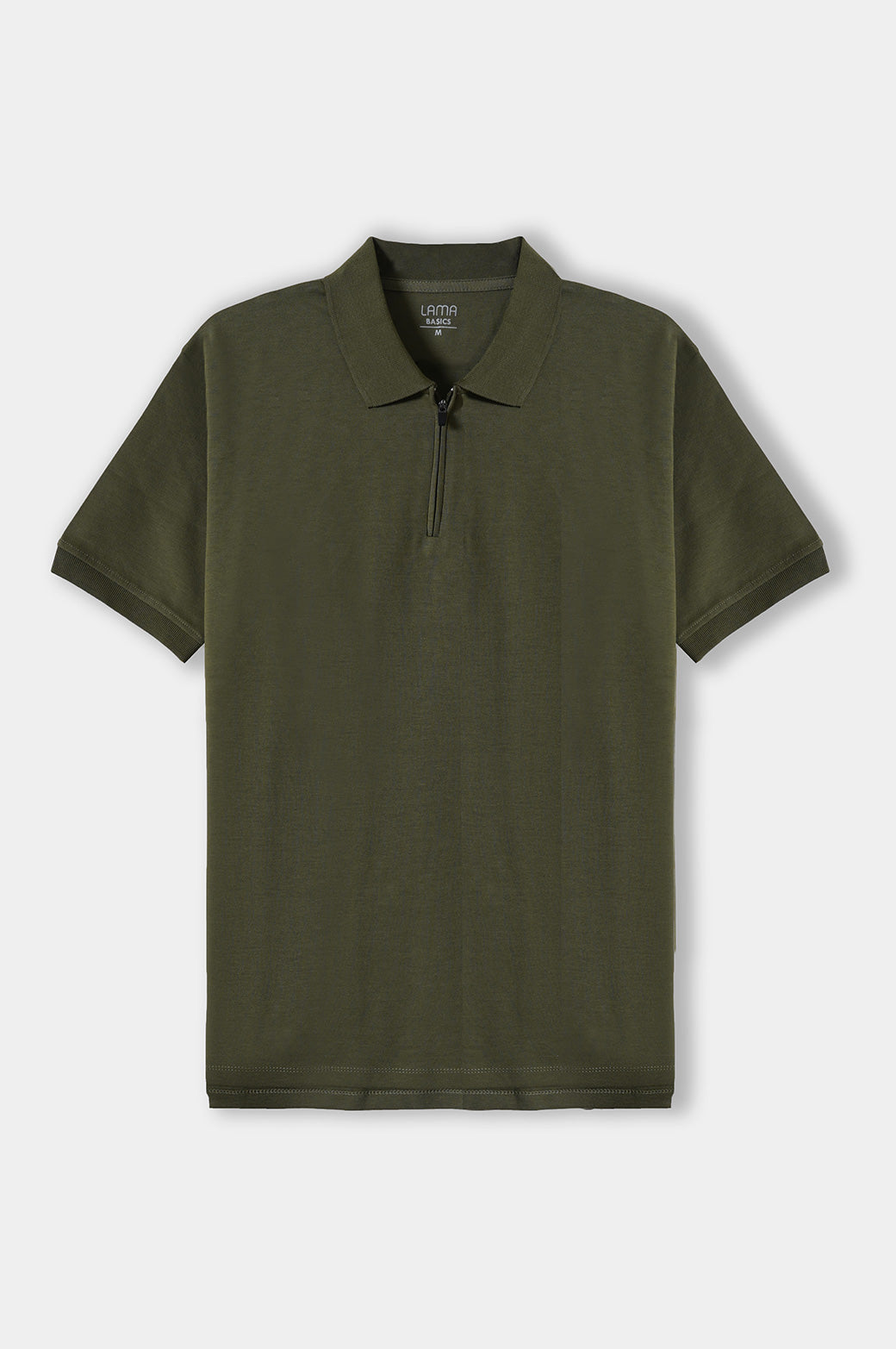 OLIVE QUATER ZIP POLO