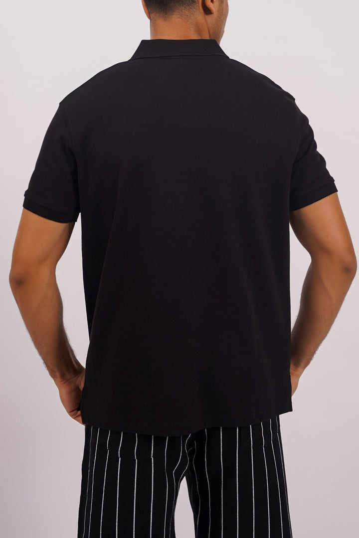 BLACK JOHNNY COLLAR POLO