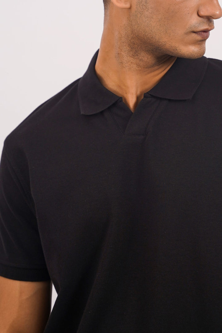 BLACK JOHNNY COLLAR POLO