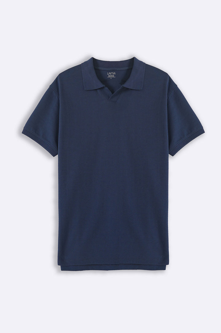 MID BLUE JOHNNY COLLAR POLO