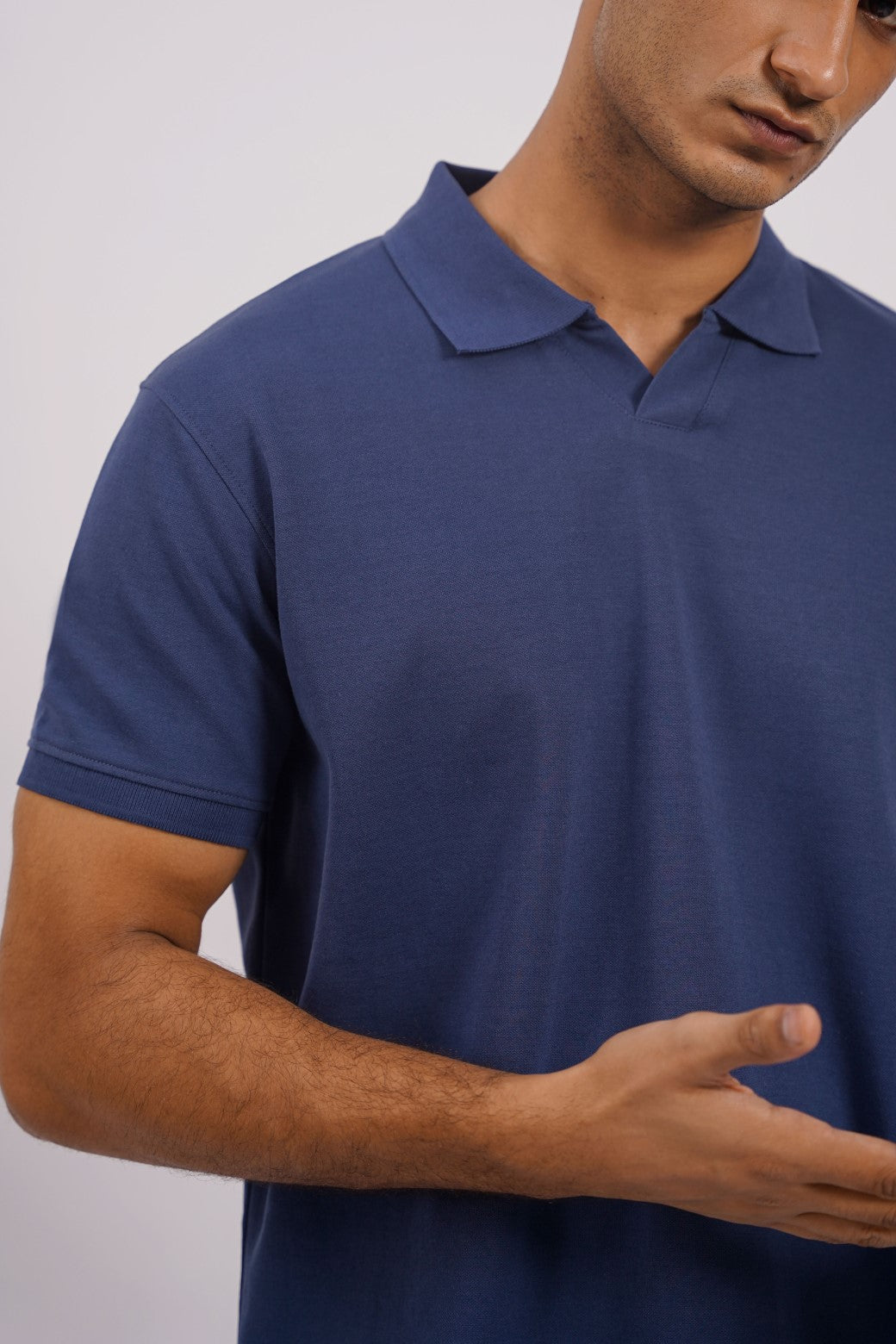 MID BLUE JOHNNY COLLAR POLO