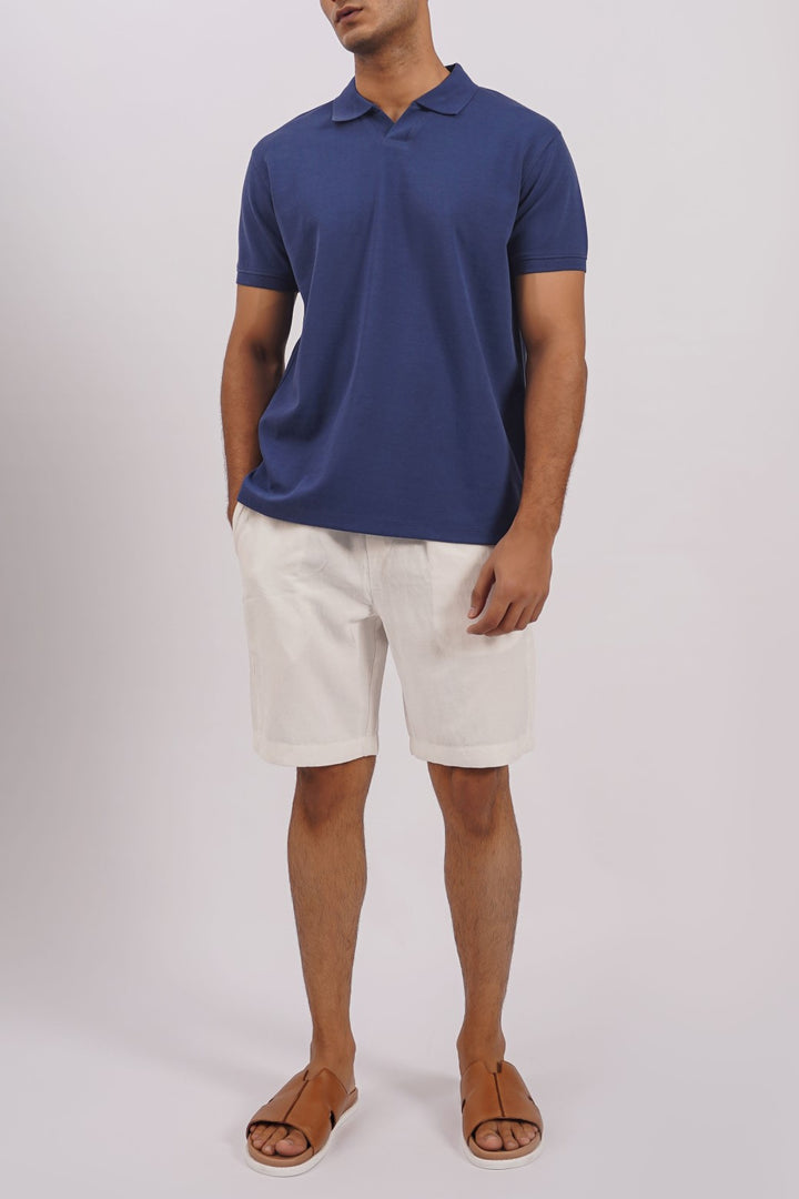 MID BLUE JOHNNY COLLAR POLO