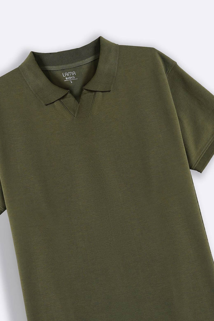 OLIVE JOHNNY COLLAR POLO