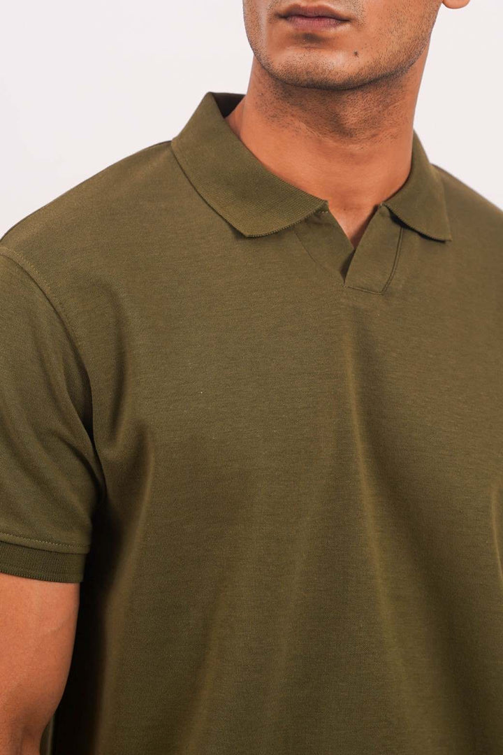 OLIVE JOHNNY COLLAR POLO