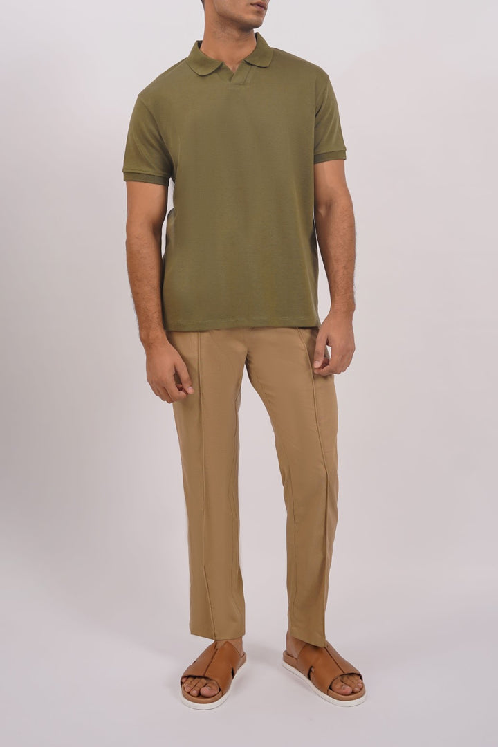 OLIVE JOHNNY COLLAR POLO