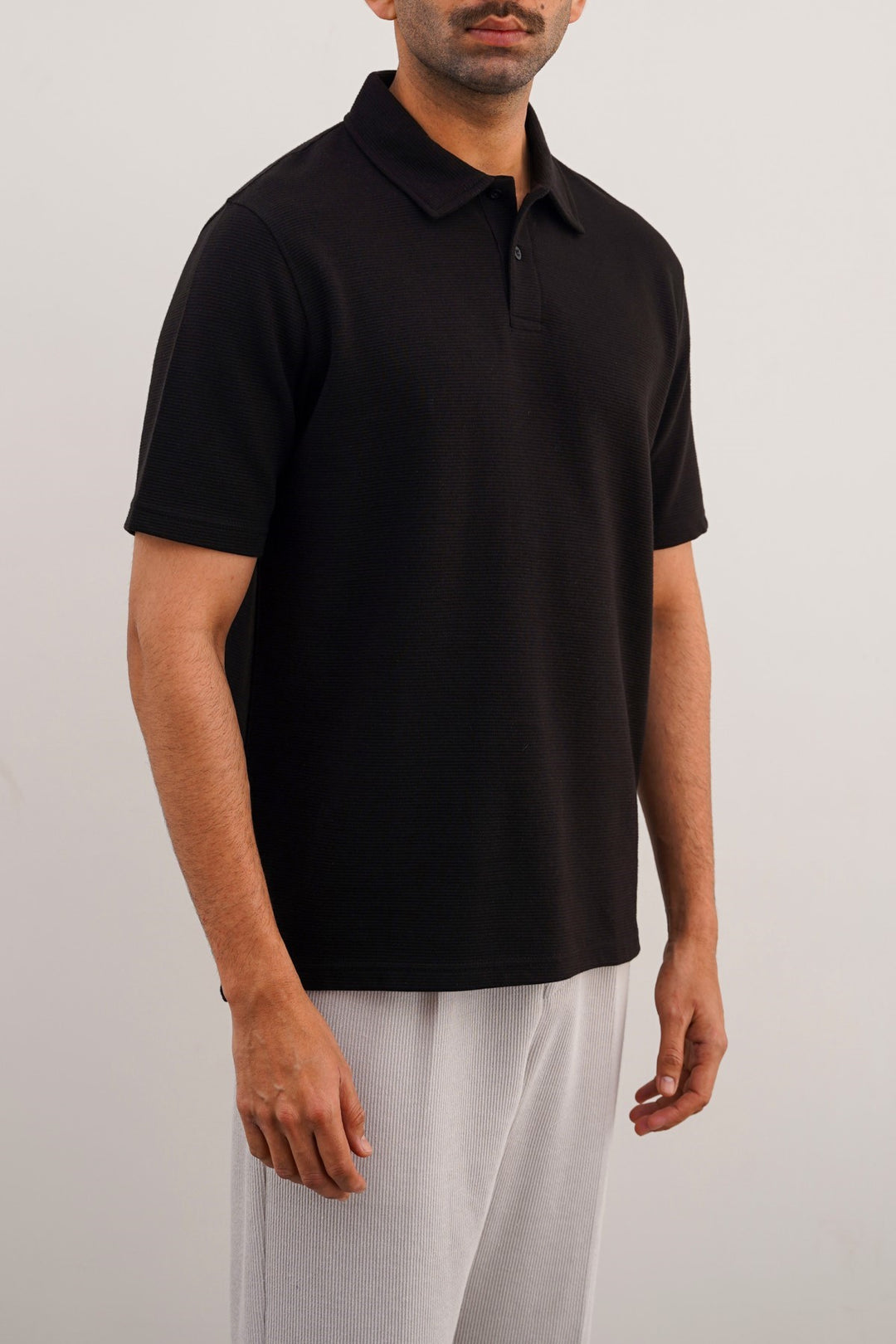 BLACK JACQUARD POLO