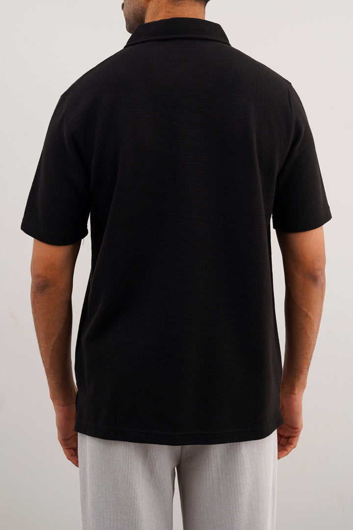 BLACK JACQUARD POLO