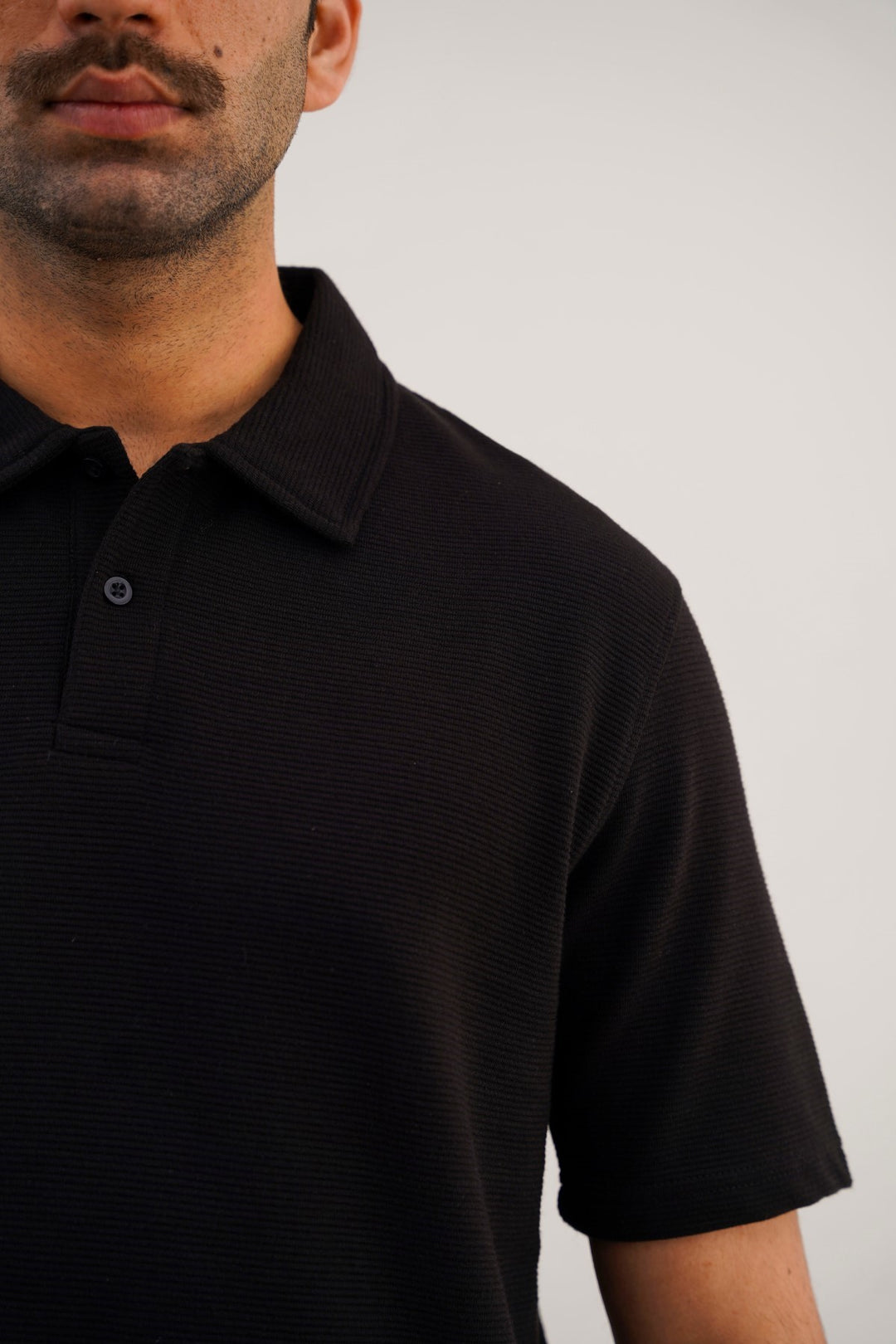 BLACK JACQUARD POLO