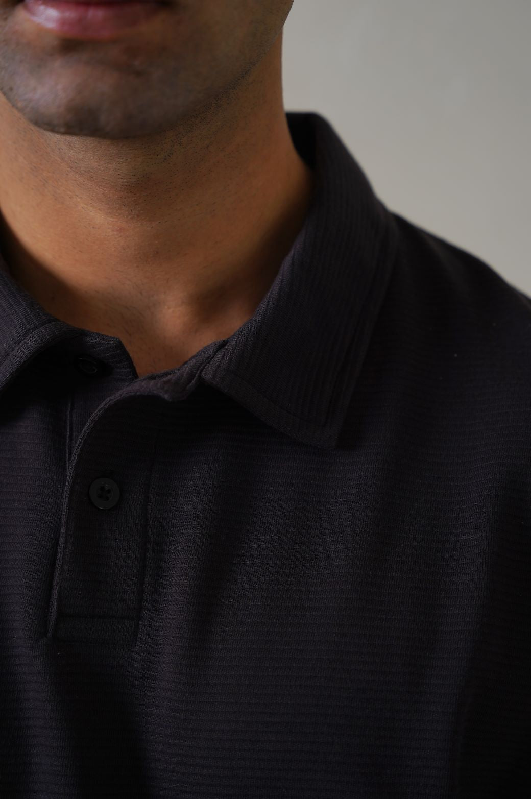 CHARCOAL JACQUARD POLO