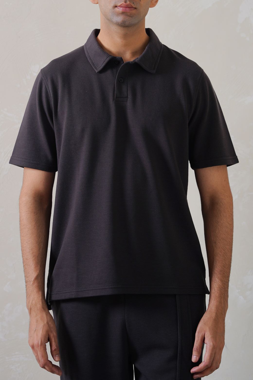 CHARCOAL JACQUARD POLO