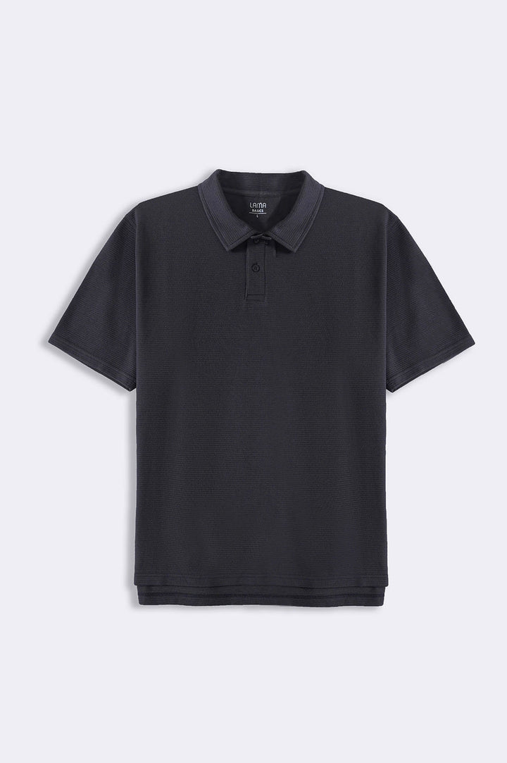 CHARCOAL JACQUARD POLO