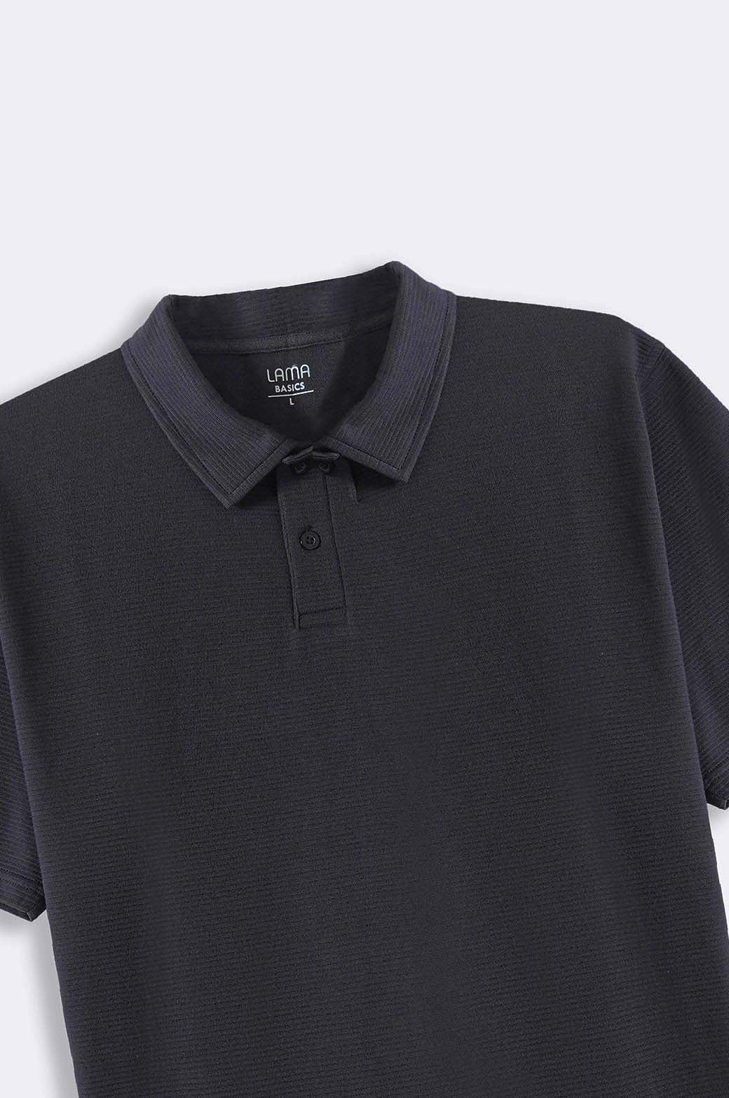 CHARCOAL JACQUARD POLO