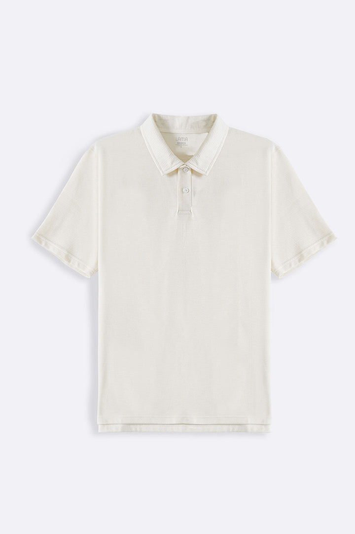 OFF WHITE JACQUARD POLO