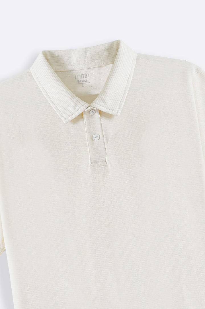 OFF WHITE JACQUARD POLO