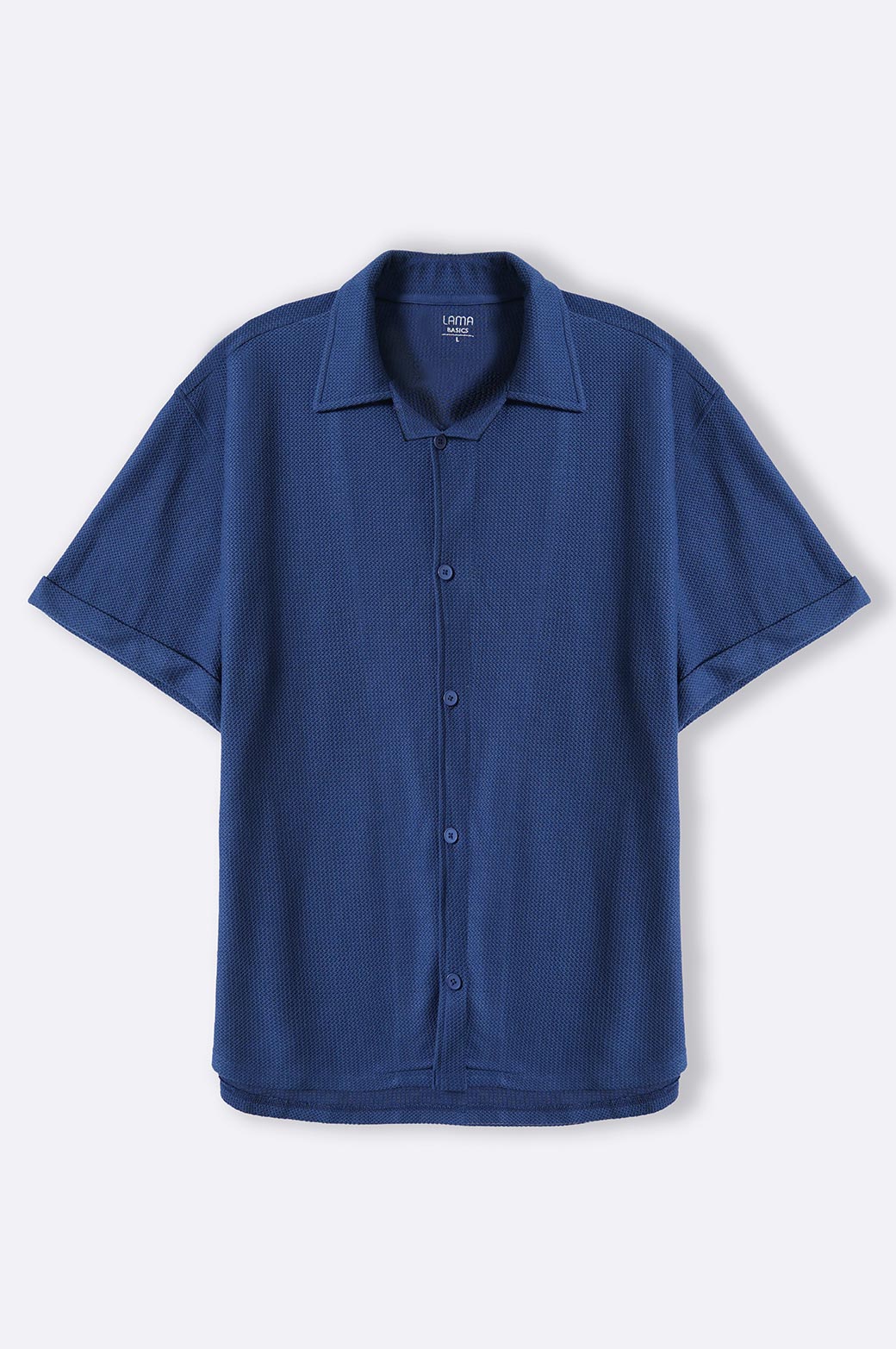 NAVY JACQUARD SAFARI SHIRT