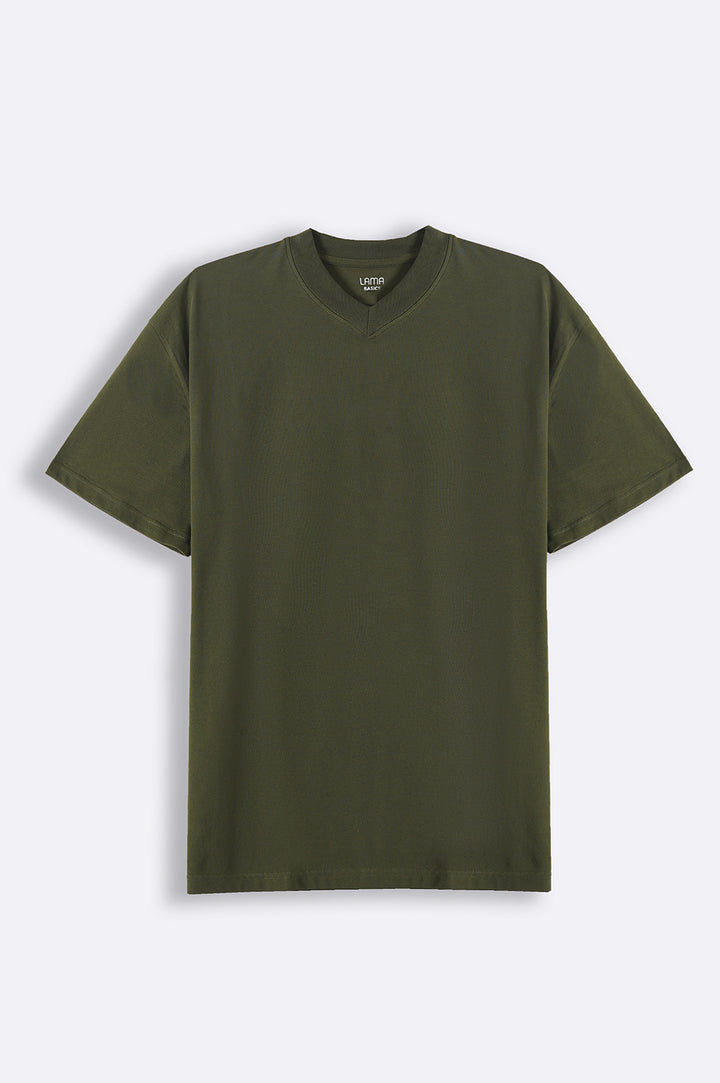 OLIVE V-NECK TEE