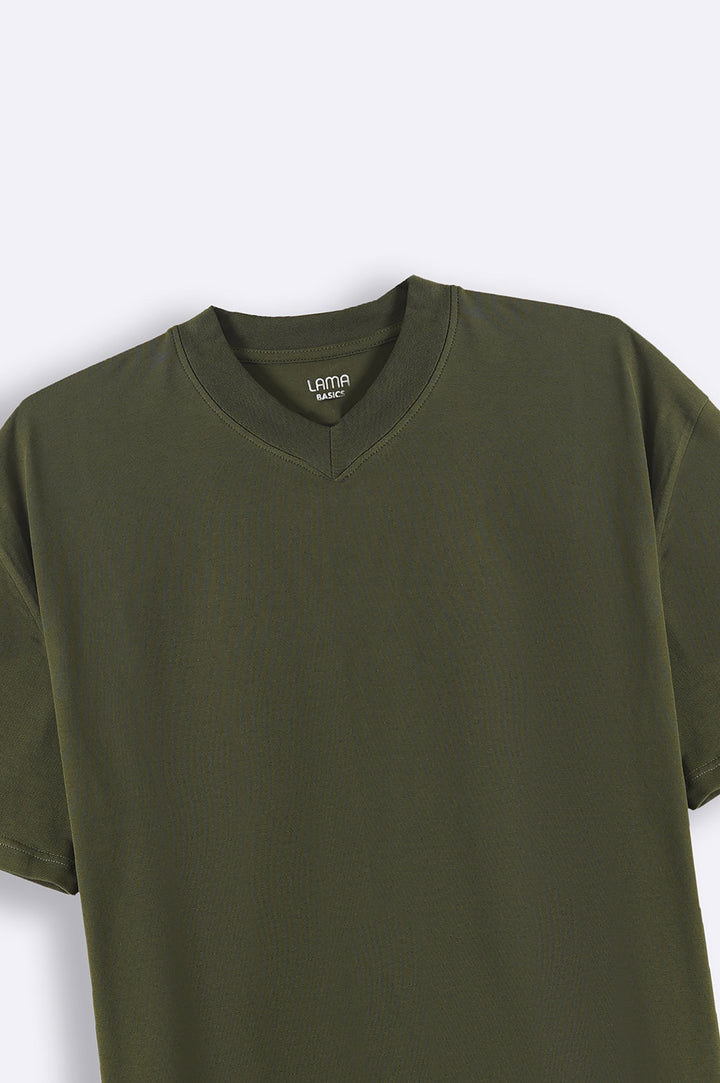 OLIVE V-NECK TEE