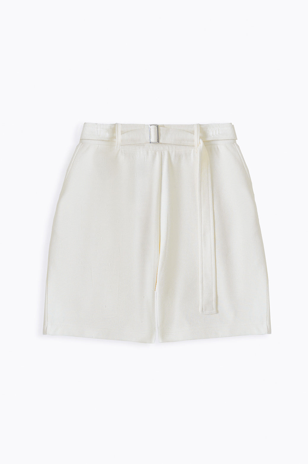 OFF WHITE JACQUARD BERMUDA SHORTS