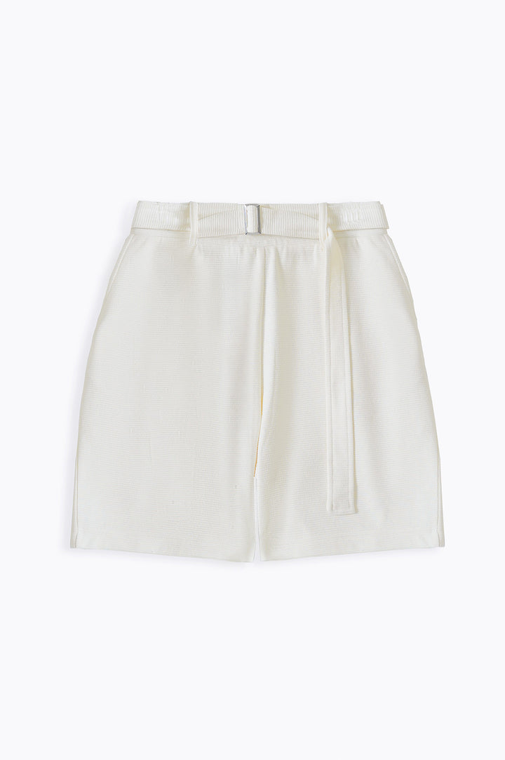 OFF WHITE JACQUARD BERMUDA SHORTS