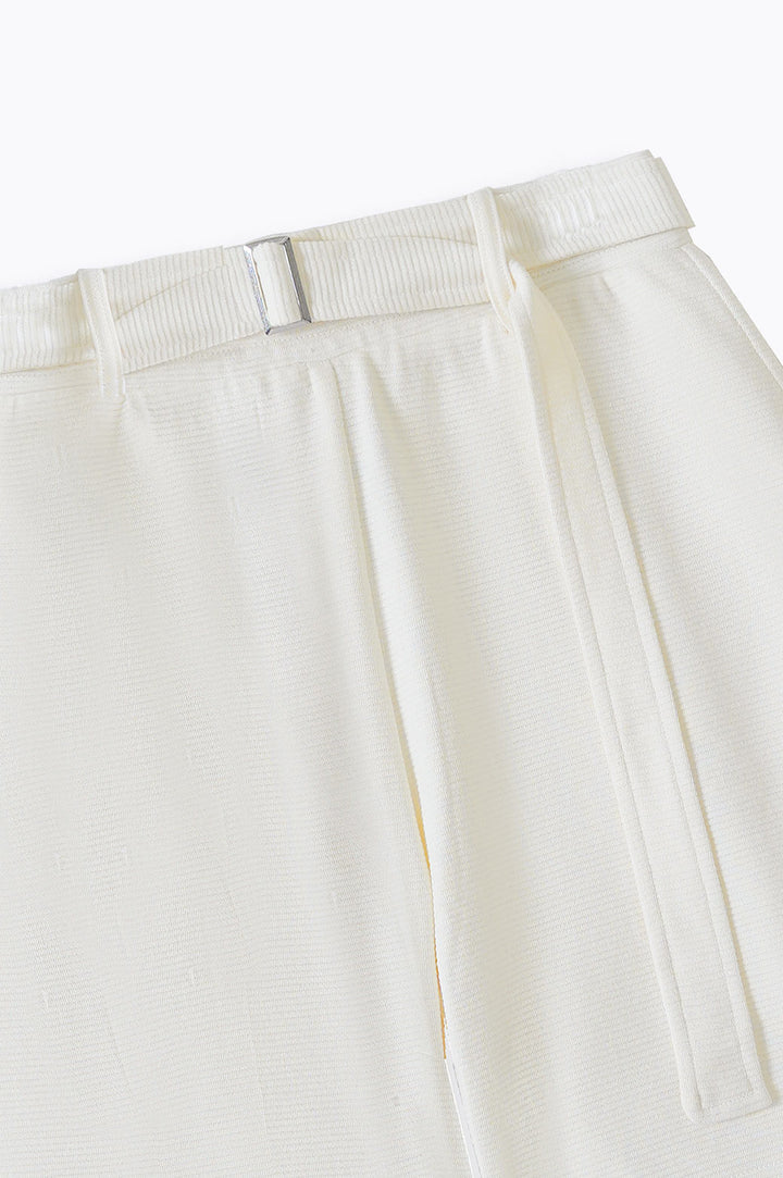 OFF WHITE JACQUARD BERMUDA SHORTS