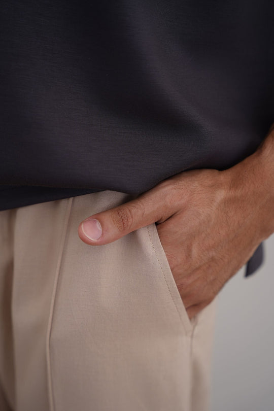 BEIGE TAPERED PANTS