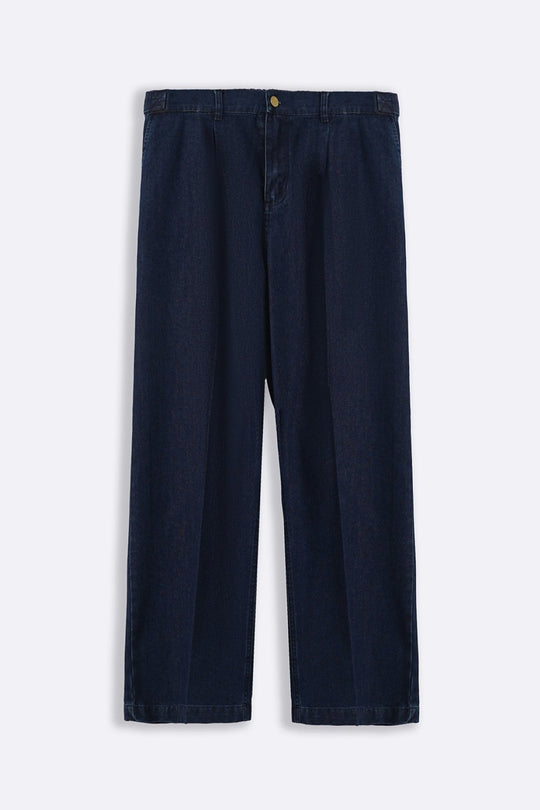 INDIGO ADJUSTABLE DENIM TROUSERS