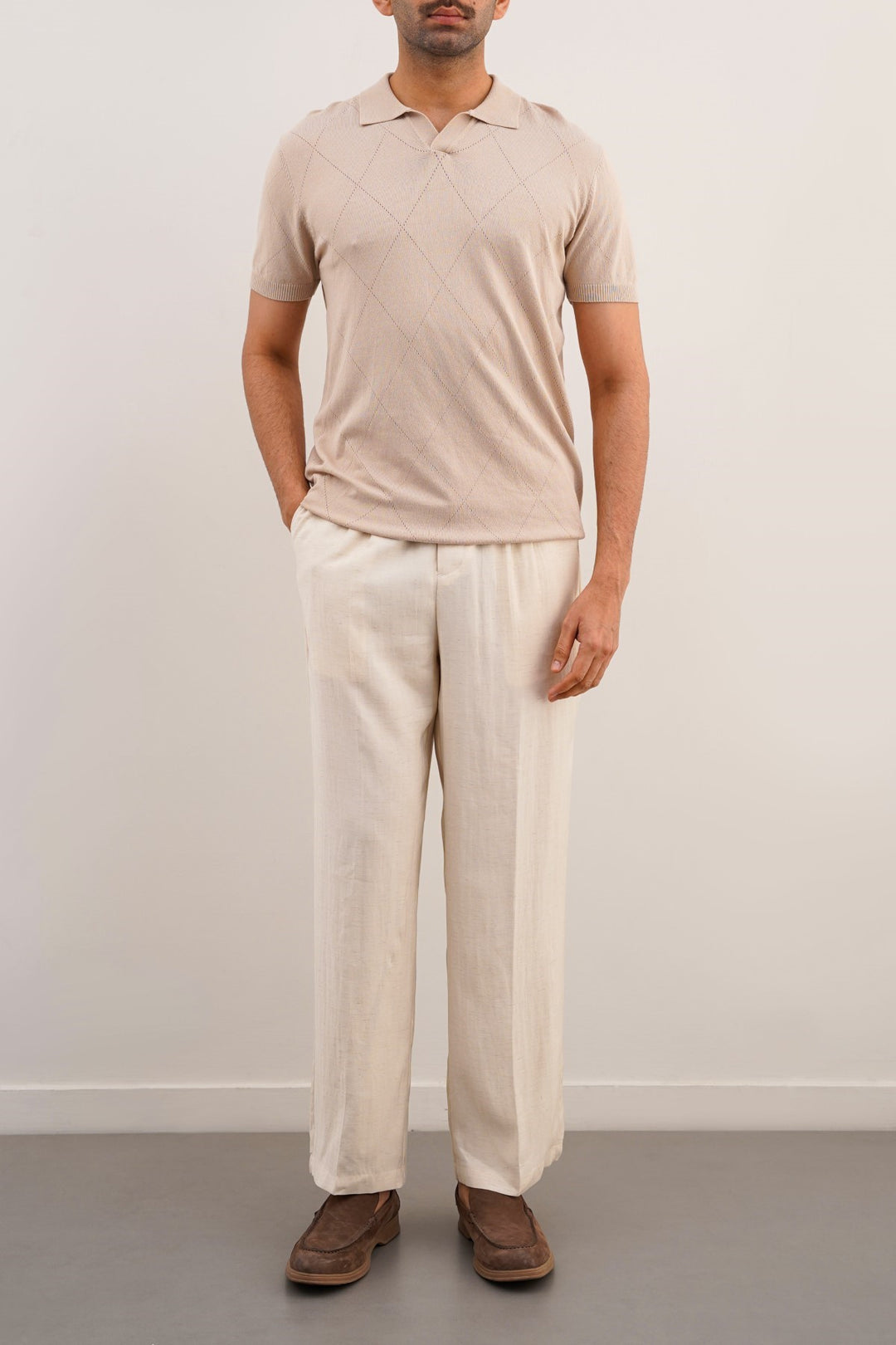 LINEN-BLEND TROUSERS