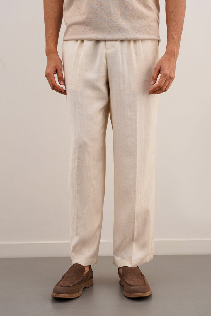 LINEN-BLEND TROUSERS