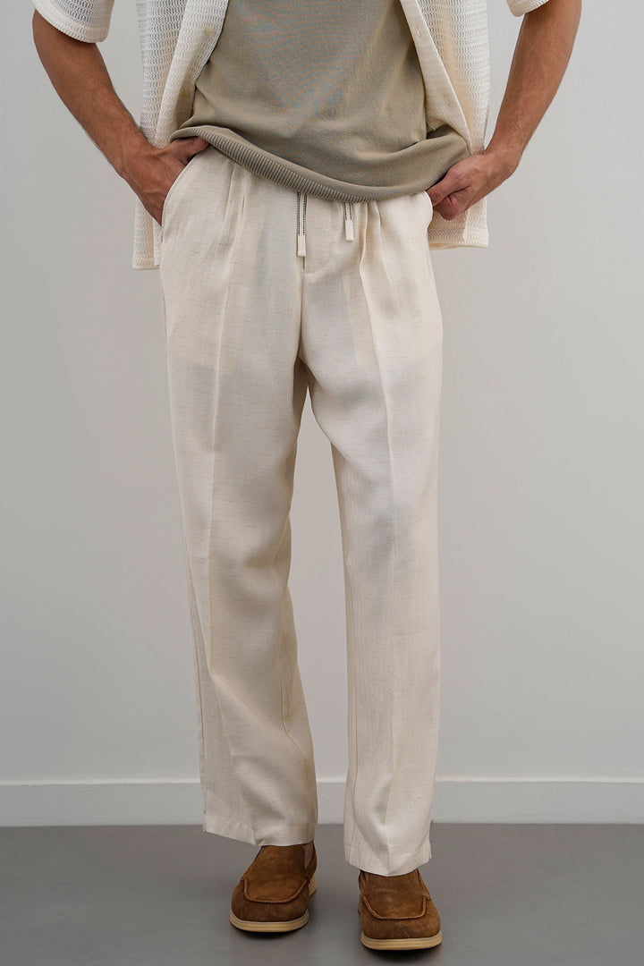 LINEN-BLEND TROUSERS