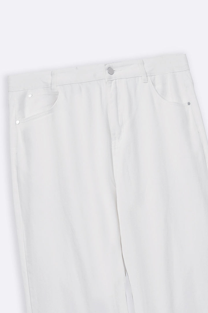 WHITE WIDE LEG JEANS