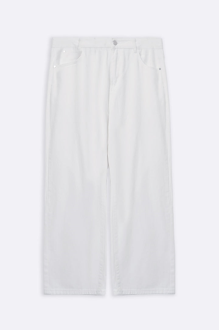WHITE WIDE LEG JEANS
