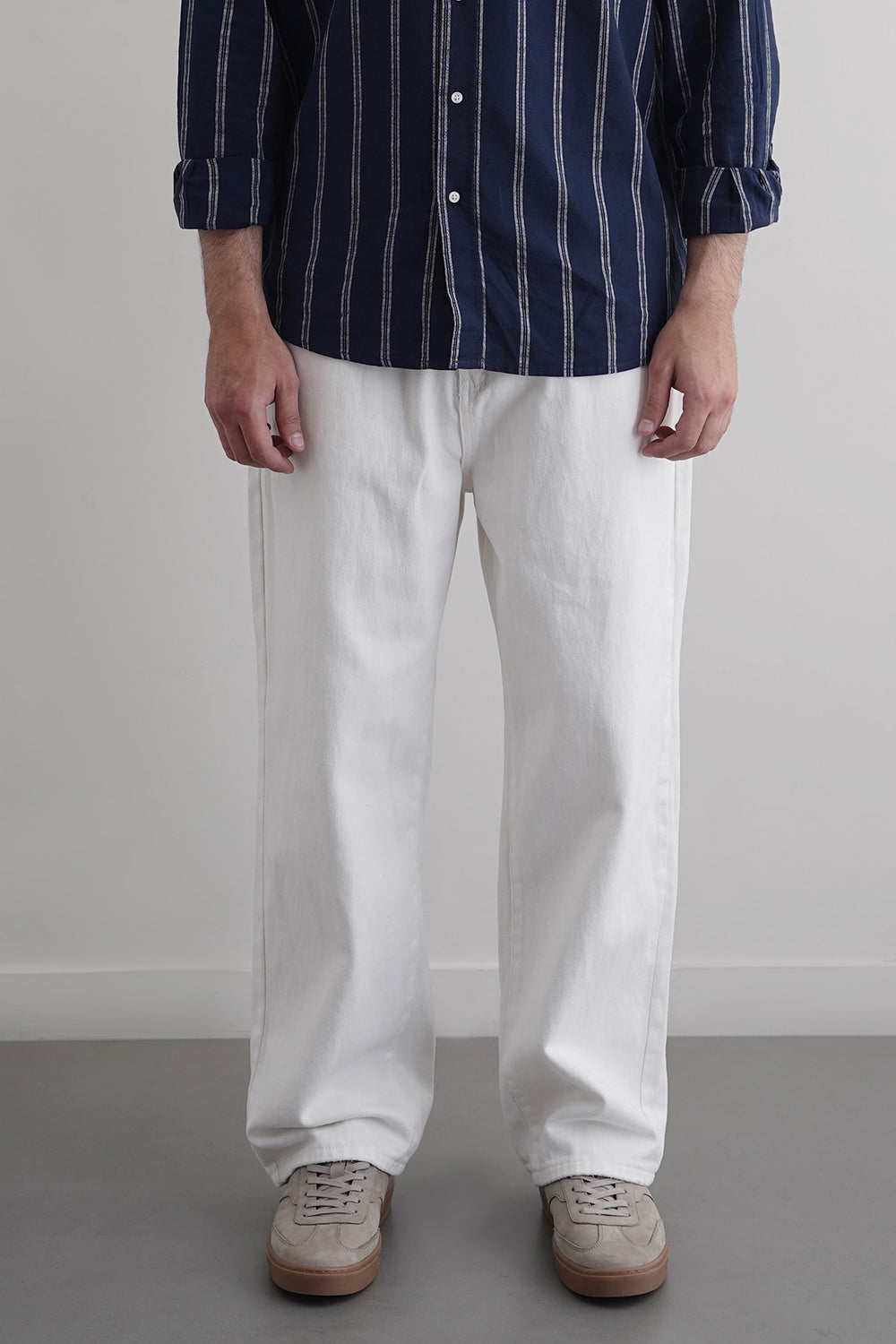 WHITE WIDE LEG JEANS