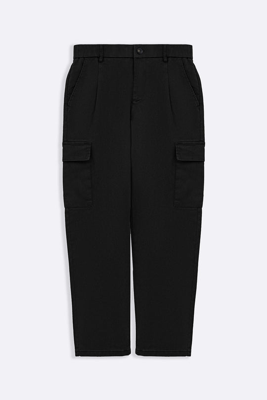 BLACK EASY TAPERED CARGOS