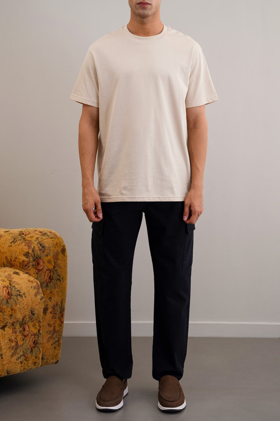 BLACK EASY TAPERED CARGOS