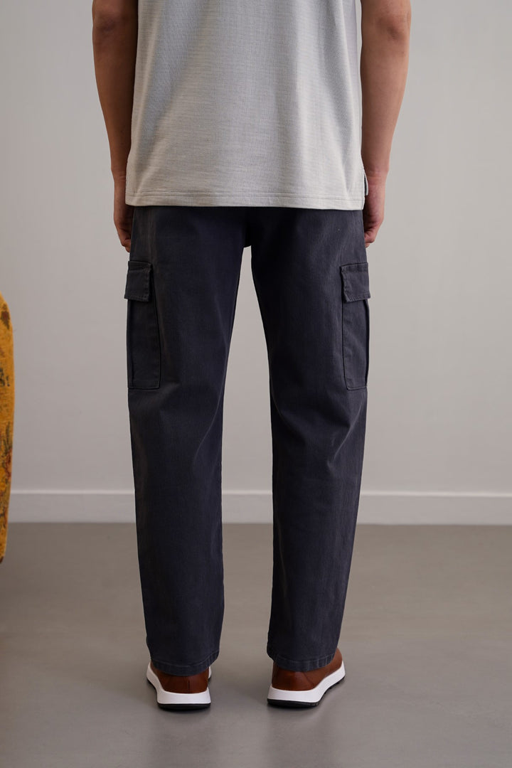 GREY EASY TAPERED CARGOS