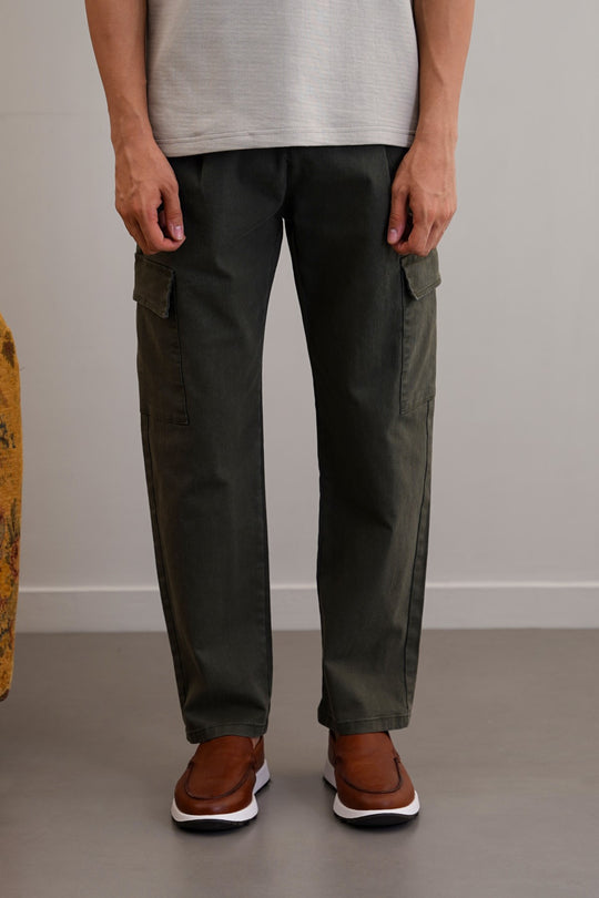 OLIVE EASY TAPERED CARGOS