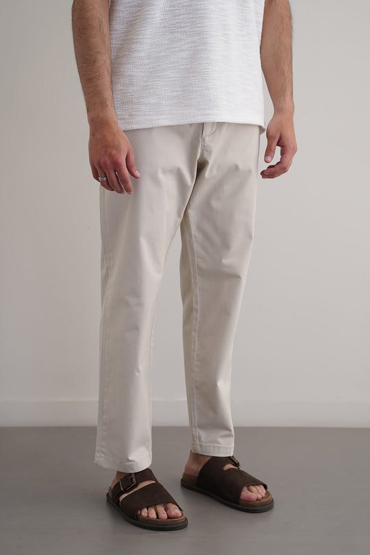 ECRU STRAIGHT FIT CHINOS