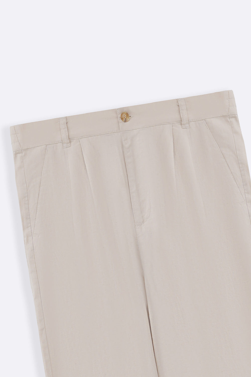 BEIGE RESORT LINEN PANTS