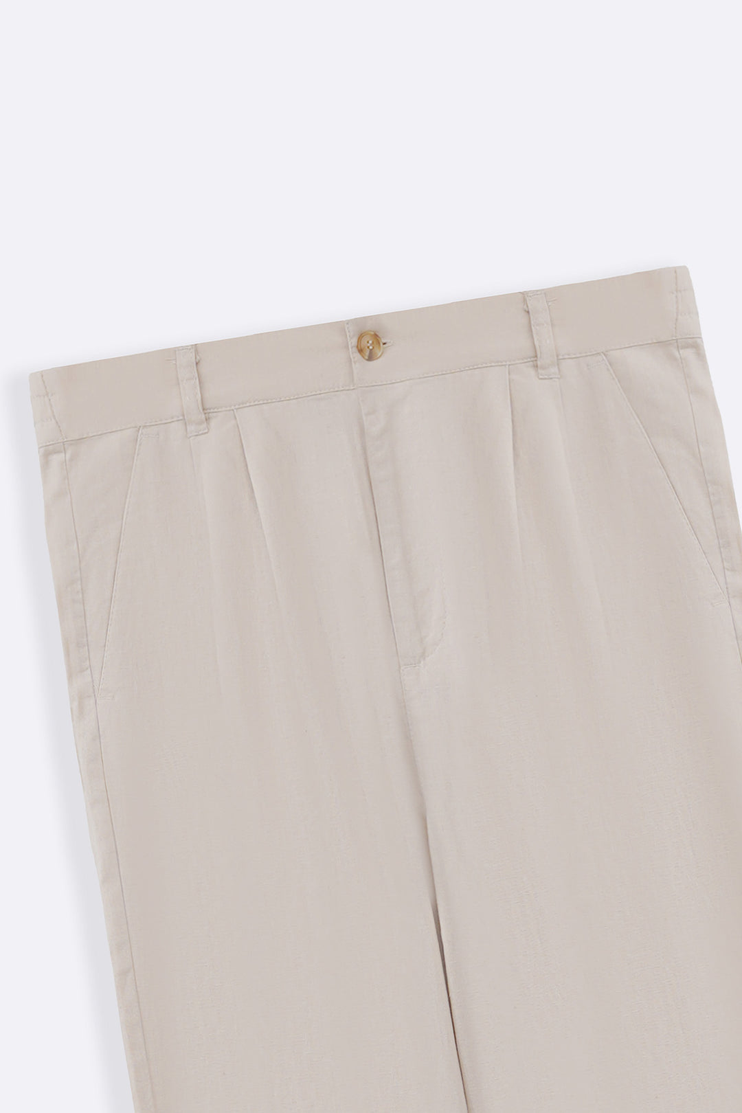 BEIGE RESORT LINEN PANTS