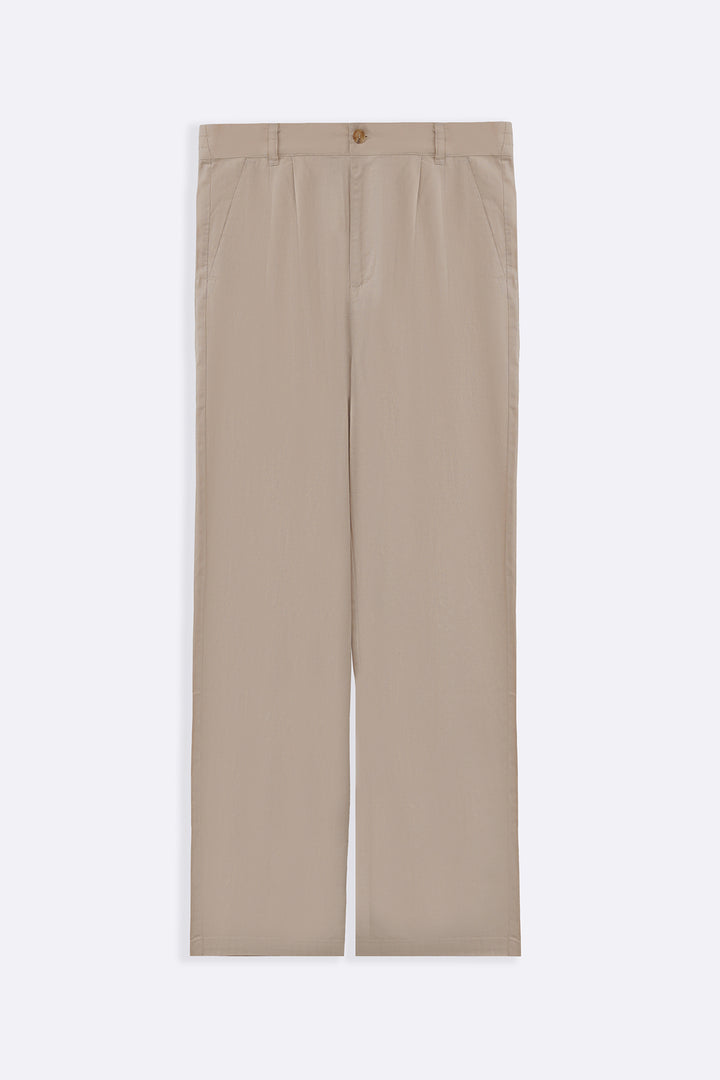 KHAKI RESORT LINEN PANTS