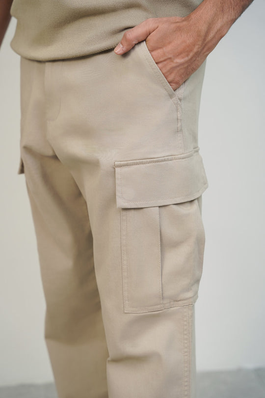 BEIGE TWILL CARGOS