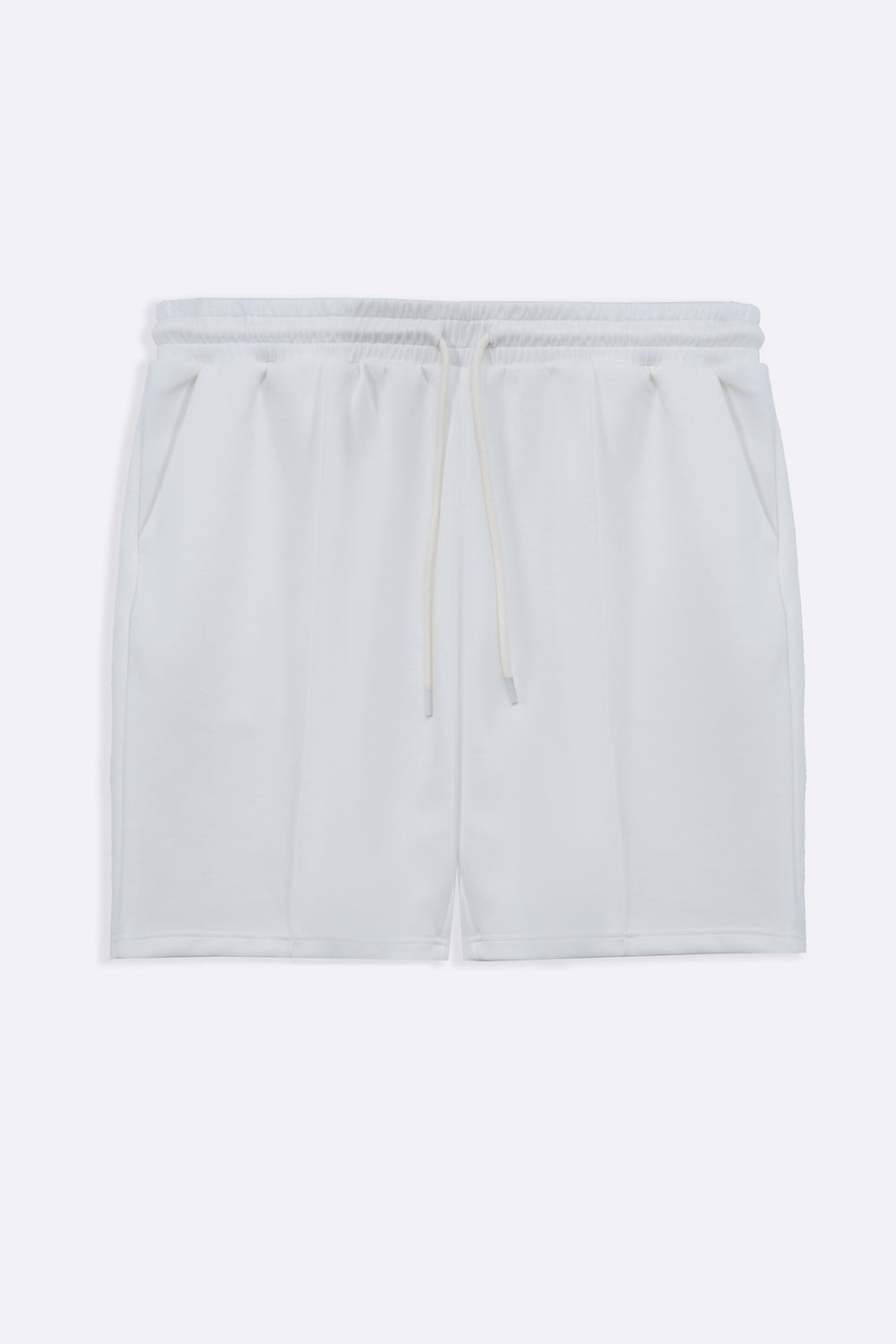 WHITE PLEATED SHORTS