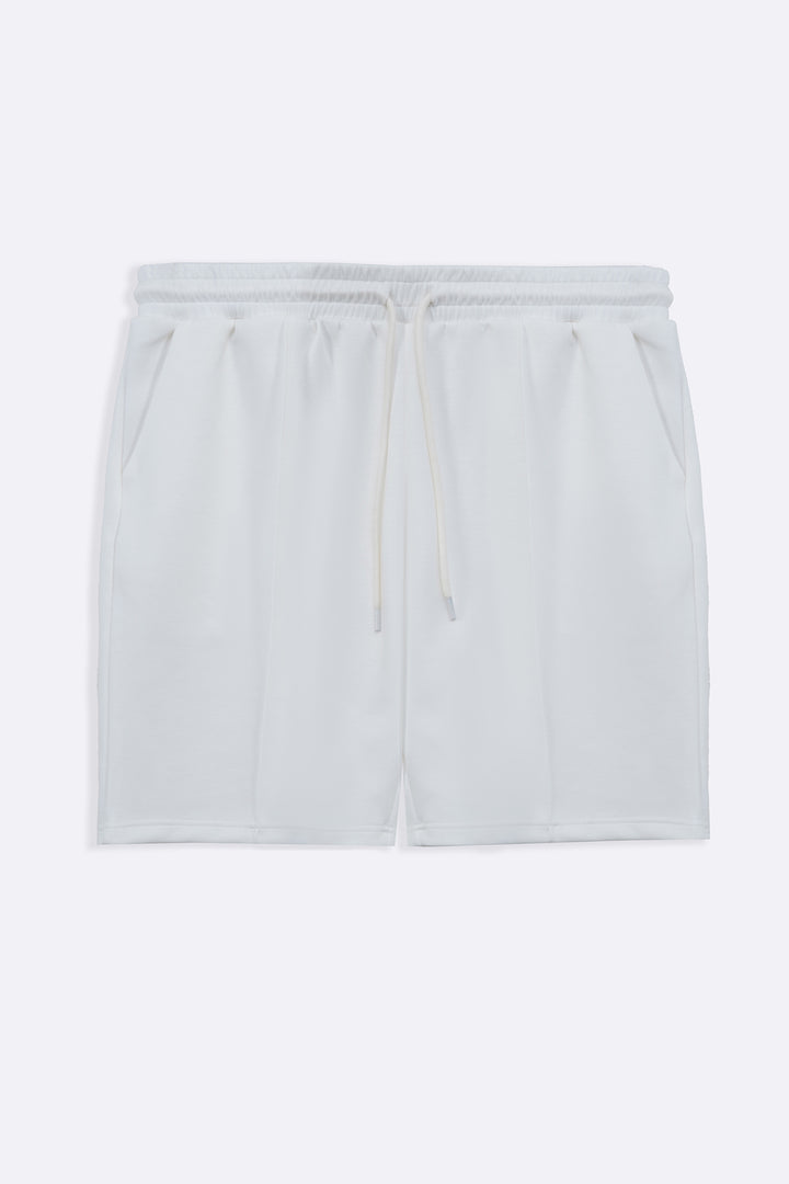 WHITE PLEATED SHORTS