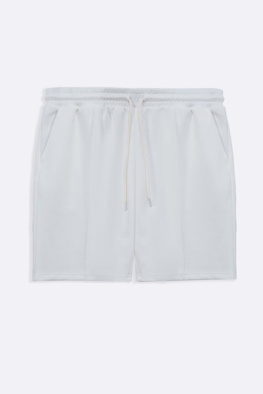 WHITE PLEATED SHORTS