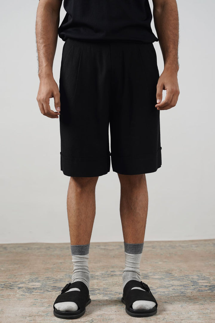 LINEN BLEND SHORTS