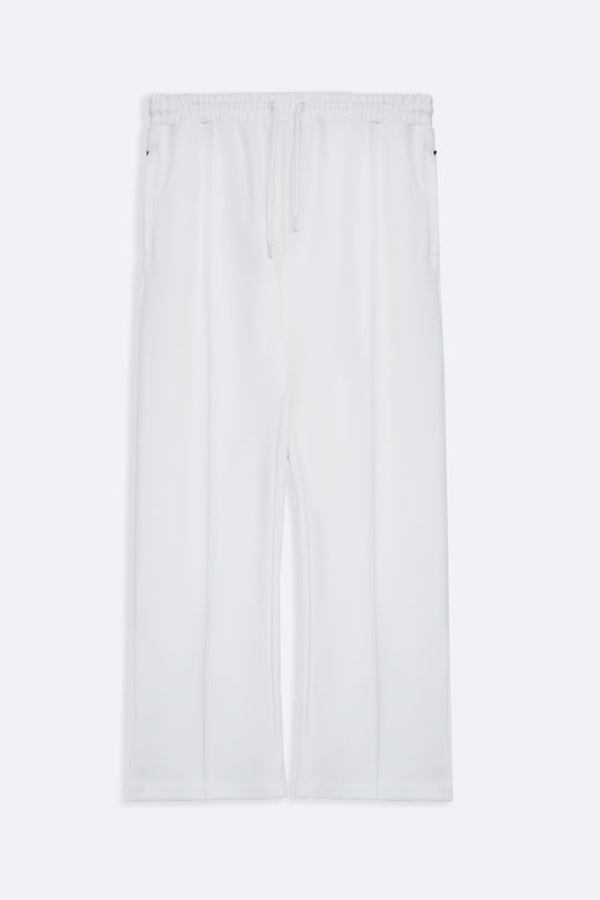 WHITE EASY PLEATED TROUSERS